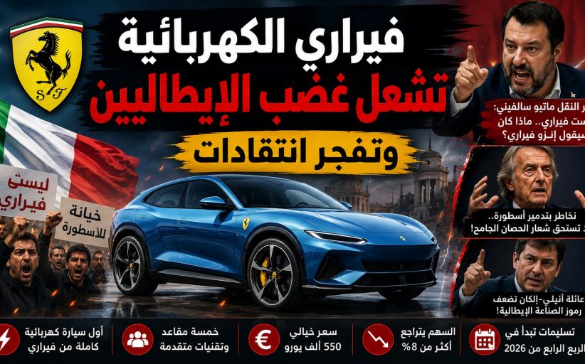 فيراري الكهربائية تشعل عاصفة غضب في إيطاليا… و”الحصان الجامح” يدخل أخطر منعطف في تاريخه
